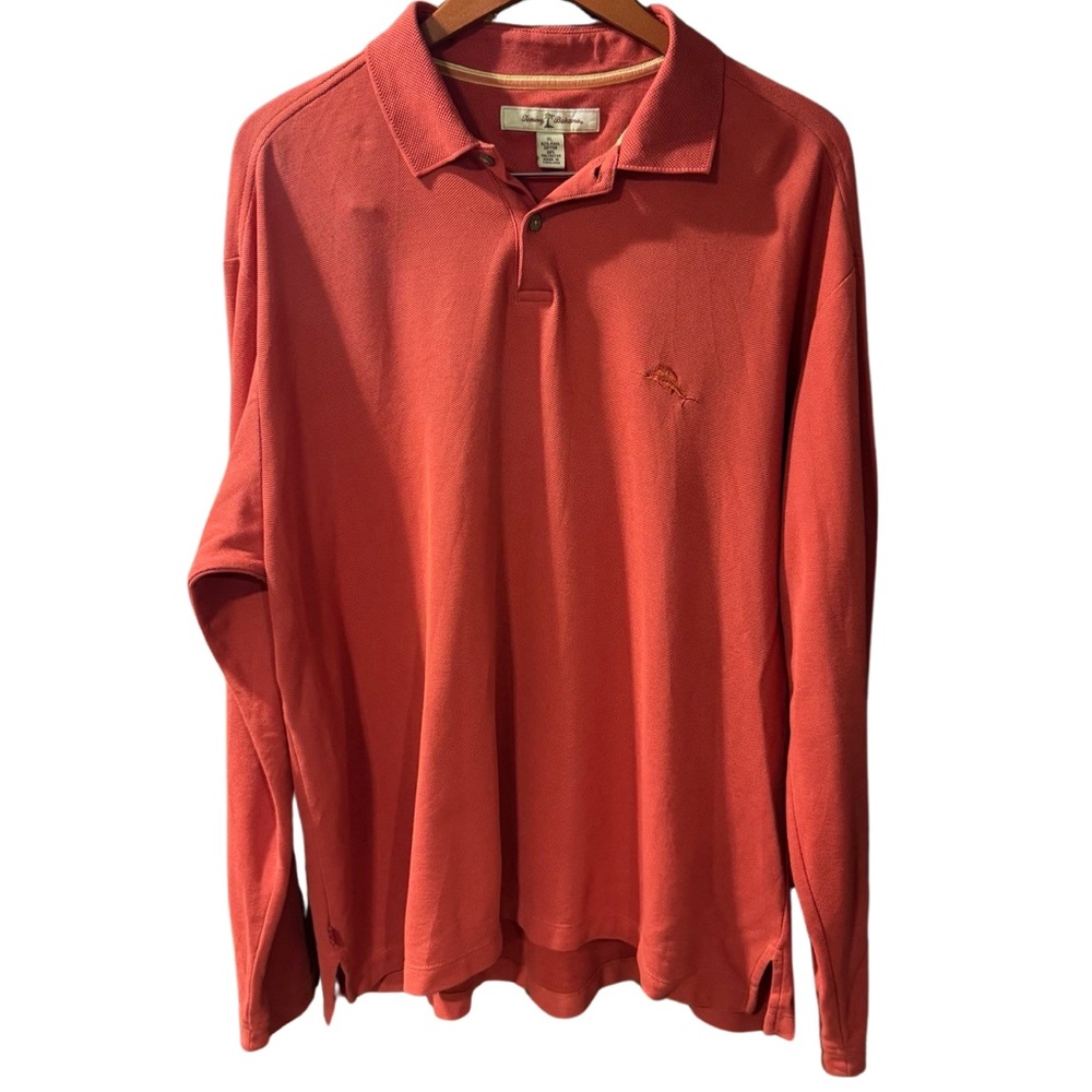 Tommy Bahama Sweatshirt XL X Large Orange Long Sleeve Men's Fishing Texture